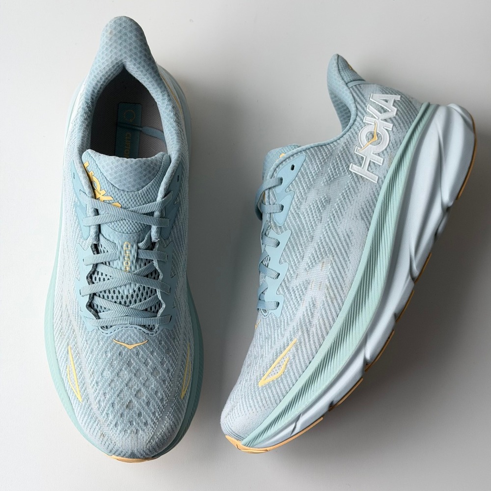 HOKA Clifton 9 Womens 11.5 Cloud Blue Cushion Comfort Road Running Shoes